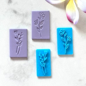 Flower Polymer Clay Stamps: Spring Floral Imprint, 35mm