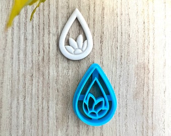 Drop Flower Earring Cutter: Floral Clay Cutters (40MM)