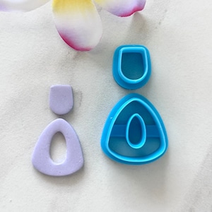 Dangle and drop cutters | organic combo clay cutters | polymer clay earring cutters l dangle earring clay cutter l clay tools l oval cutter