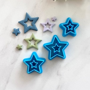Star cut out cutter | star cutter | polymer clay earring cutters | star and mini star l America clay cutters l 4th of July cutters