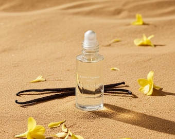 Aceite perfumado Golden Sand – Floral de vainilla y almizcle, unisex, sin alcohol.