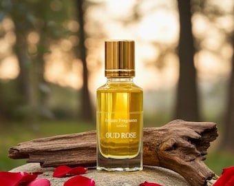Oud Rose Perfume Oil – Floral Woody Scent, Alcohol-Free, Vegan (UK Handmade)