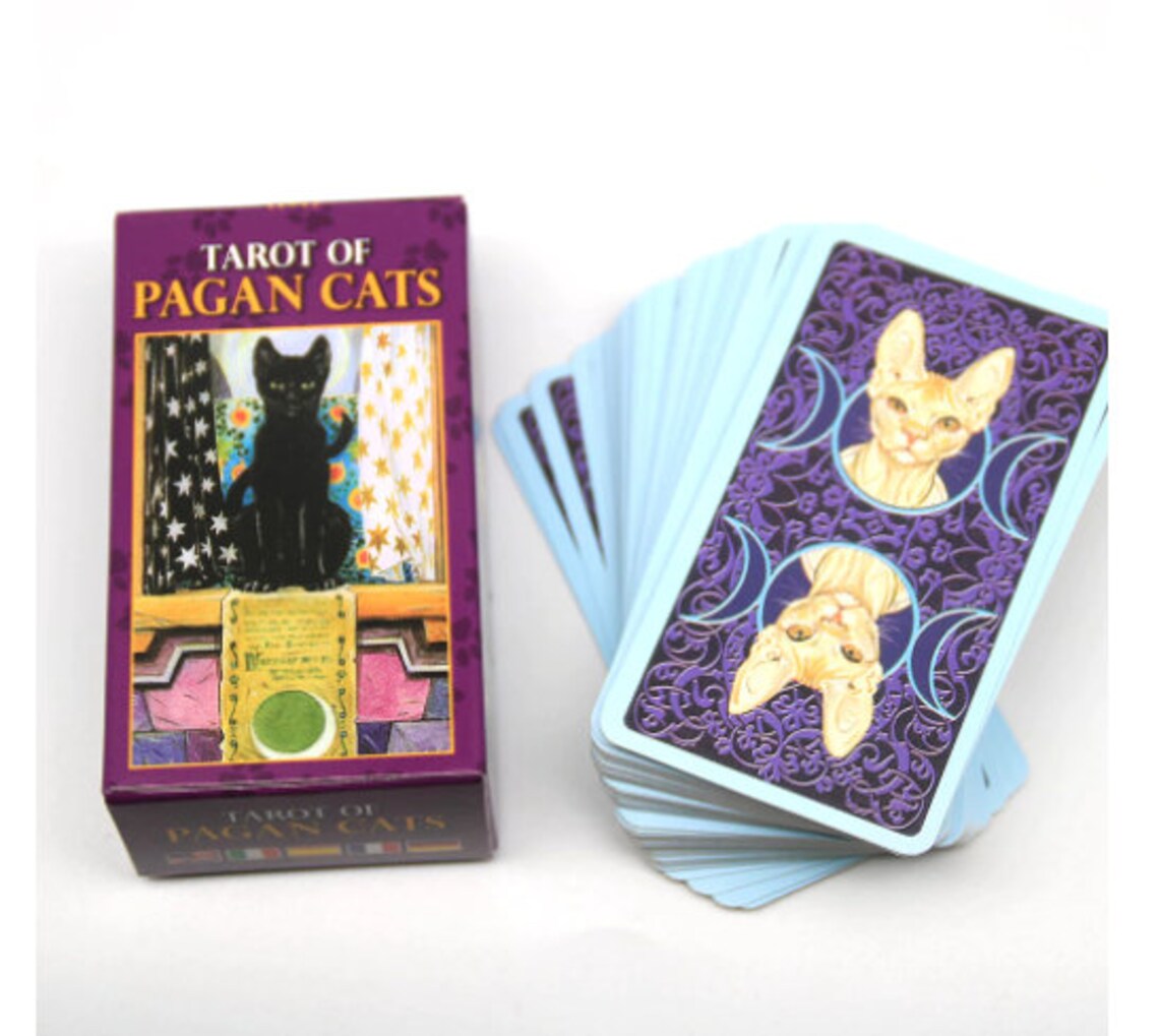 Tarot of Pagan Cats Cards 78 FullColor Cards Mini Deck Five Etsy