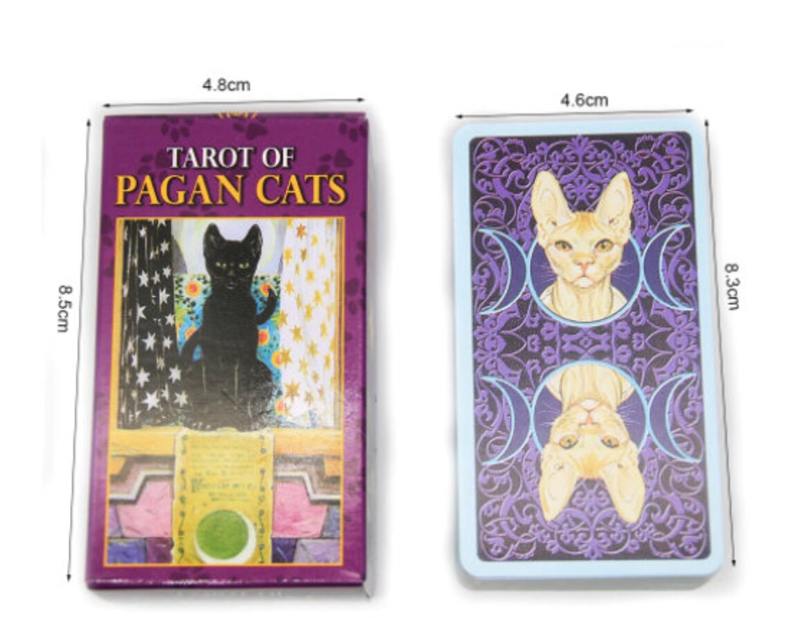Tarot of Pagan Cats Cards 78 FullColor Cards Mini Deck Five Etsy