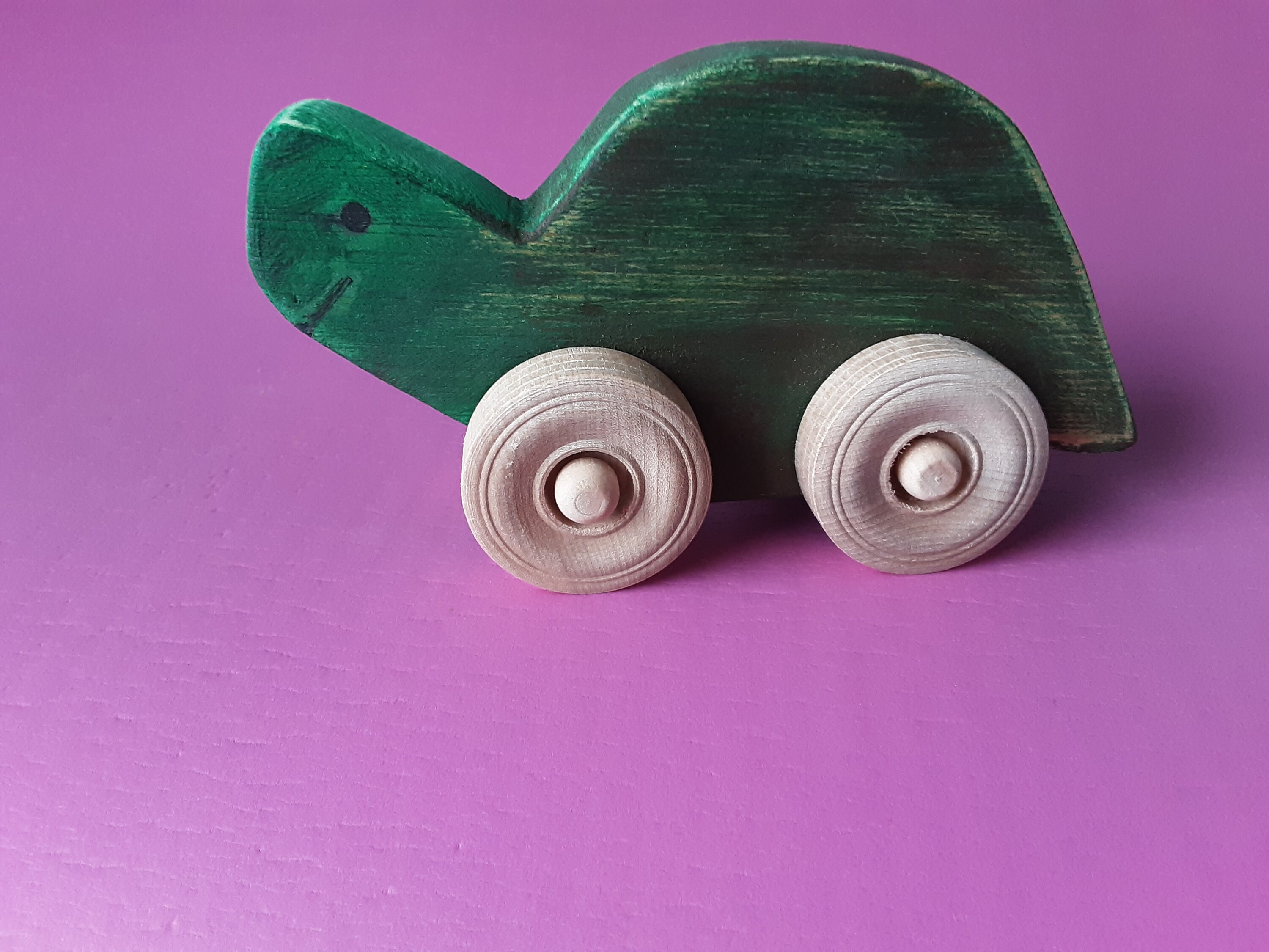Handmade wooden toy tortoise for play and learning. Etsy