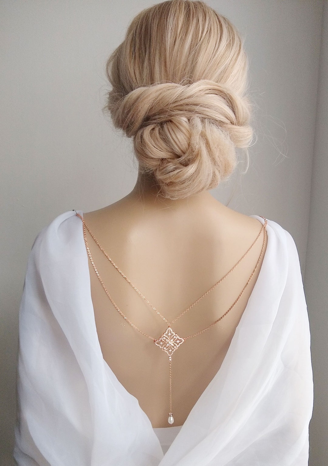 Bridal Rose Gold Bridal Dress Attachment Bridal Back Etsy