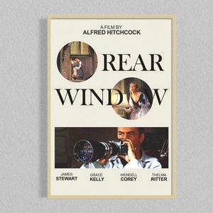 Rear Window Mid Century Movie Poster | Film Posters | Minimalist Movie Poster | Digital Download | Printable Wall Art Poster
