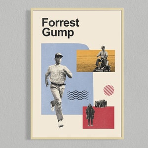 Forrest Gump Mid Century Movie Poster | Film Posters | Minimalist Movie Poster | Digital Download | Printable Wall Art Poster