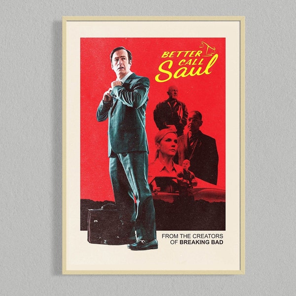 Better Call Saul Mid Century Movie Poster | Mid Century Film Poster | Minimalist Movie Poster | Digital Download | Printable Wall Art Poster