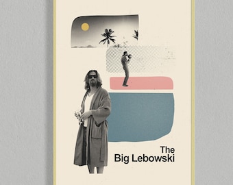 The Big Lebowski halverwege de eeuw filmposter | Digitale filmposters | Minimalistische filmposter | Digitale download | Afdrukbare trendy muurkunst