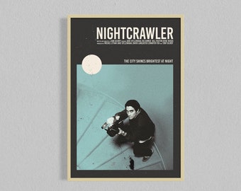 movie posters alternative Nightcrawler Mid Century Movie Poster | Film Posters | Minimalist Movie Poster | Digital Download | Printable Wall Art Poster