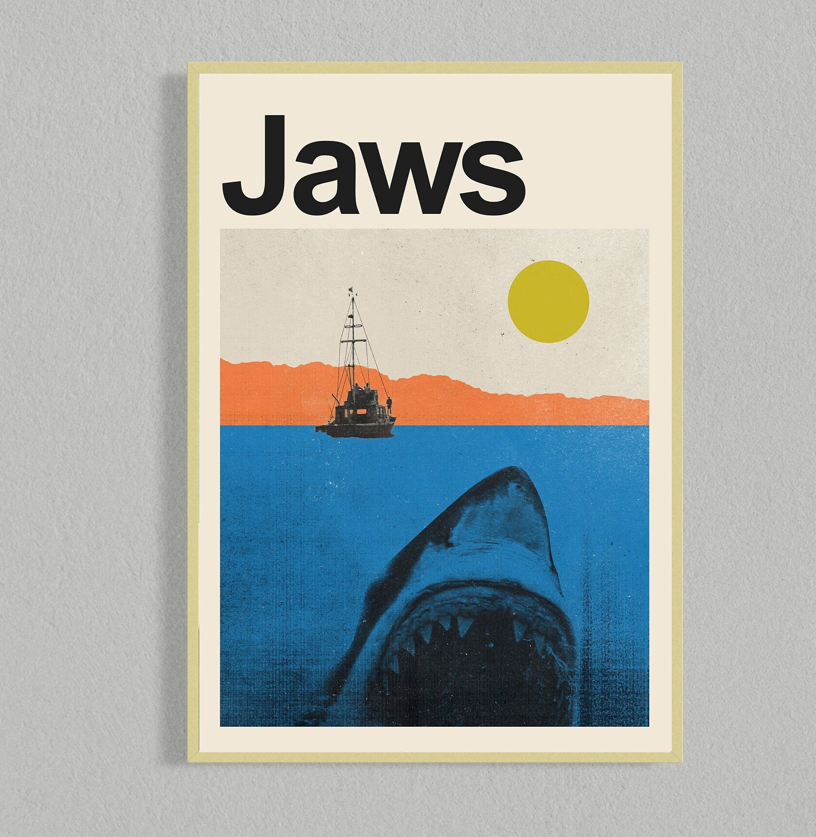 Jaws Mid Century Movie Poster | Film Posters | Minimalist