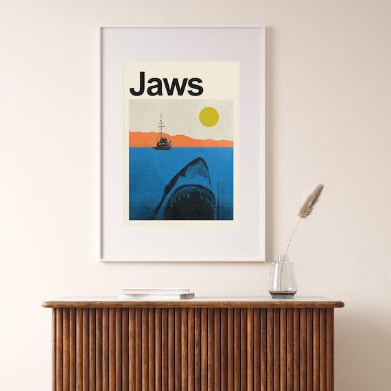 Jaws Mid Century Movie Poster | Film Posters | Minimalist
