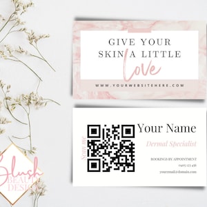 Custom Business Card with QR Code - Aesthetician, Esthetician, Dermal Therapist, Beauty Therapist, Cosmetic Nurse