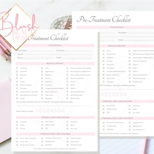 Pink Floral Beauty Salon Client Consultation and Consent Form, Esthetician Consent Forms, Client Information Form