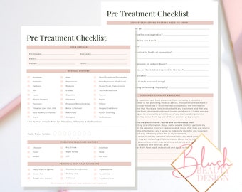 Formulario de consentimiento y consulta para clientes de salones de belleza, formularios de consentimiento para esteticistas, formulario de información del cliente,