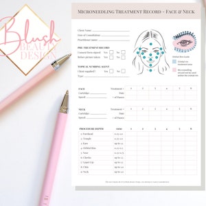 Beauty Salon, Esthetician Microneedling Client Treatment Record