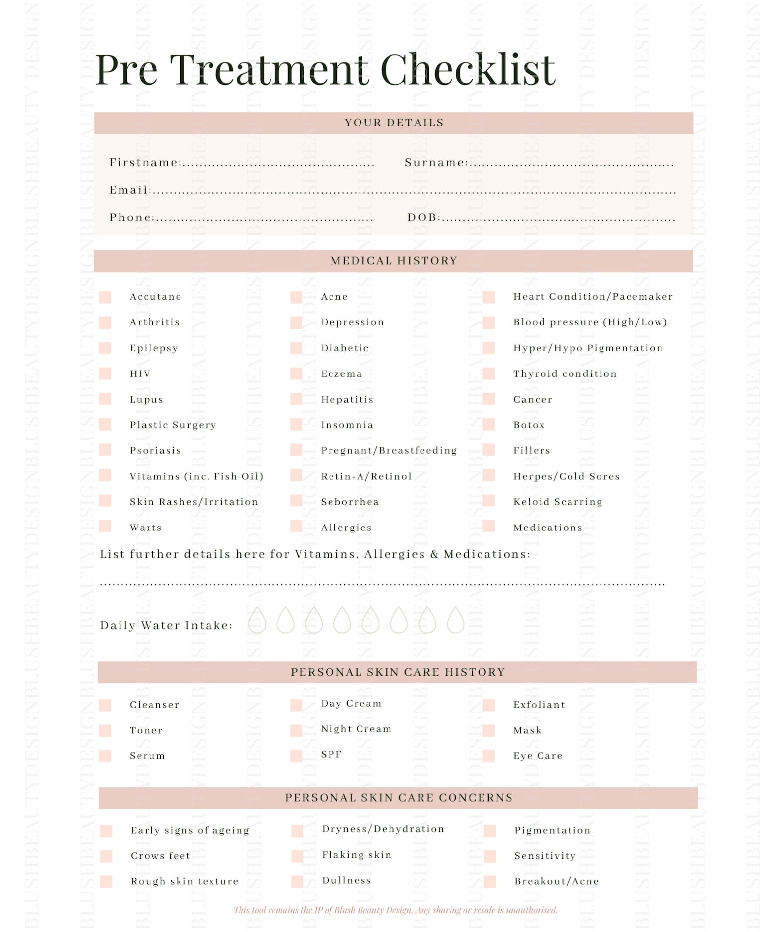 Beauty Salon Client Consultation And Consent Form Esthetician Consent Forms Client Information