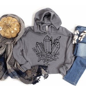 Crystals and Flowers Crop Top Hoodie