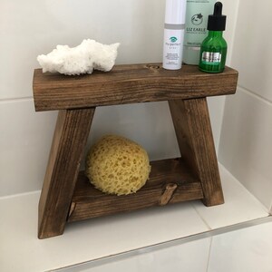 Small wood stool for bathroom deals