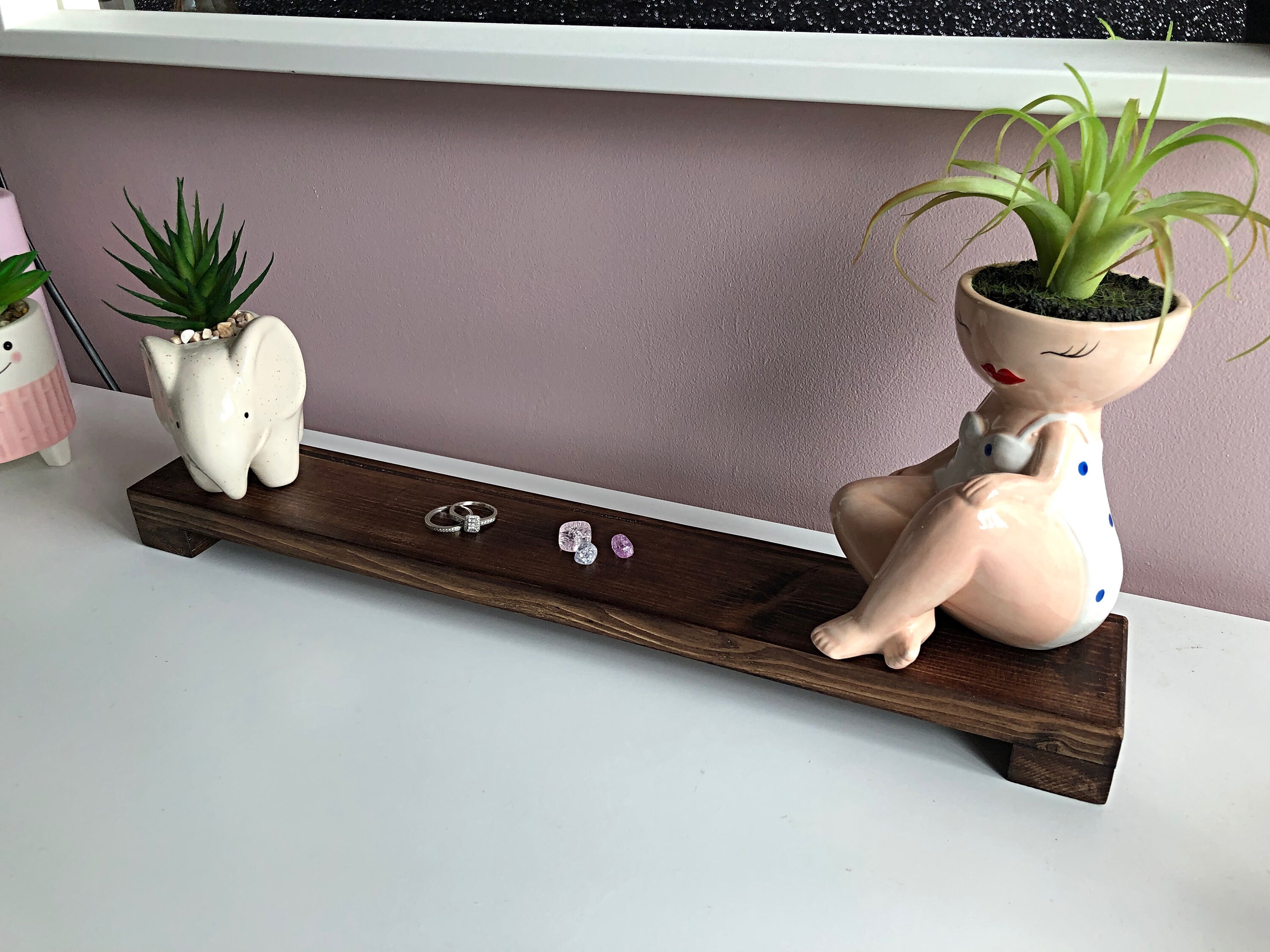 Slim Low Profile Wooden Countertop Tray Kitchen Stand Etsy UK