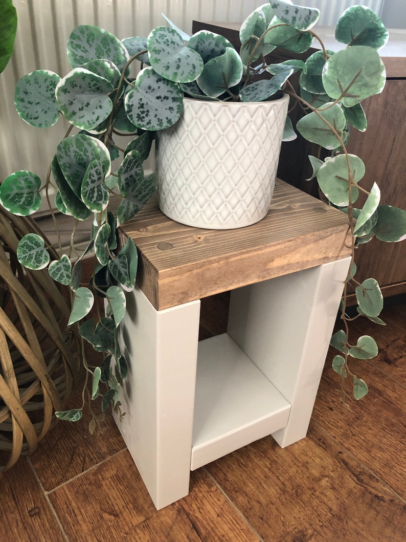 Mini Rustic Side Table Plant Stand Narrow Coffee Table Etsy UK
