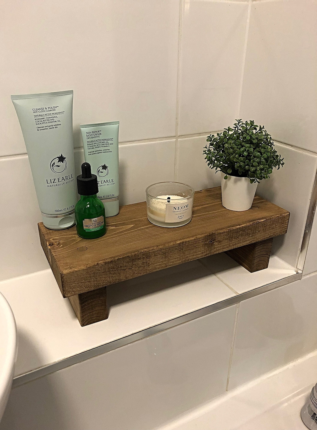 Large Wooden Countertop Tray, Kitchen Stand, Bathroom Shelf Riser