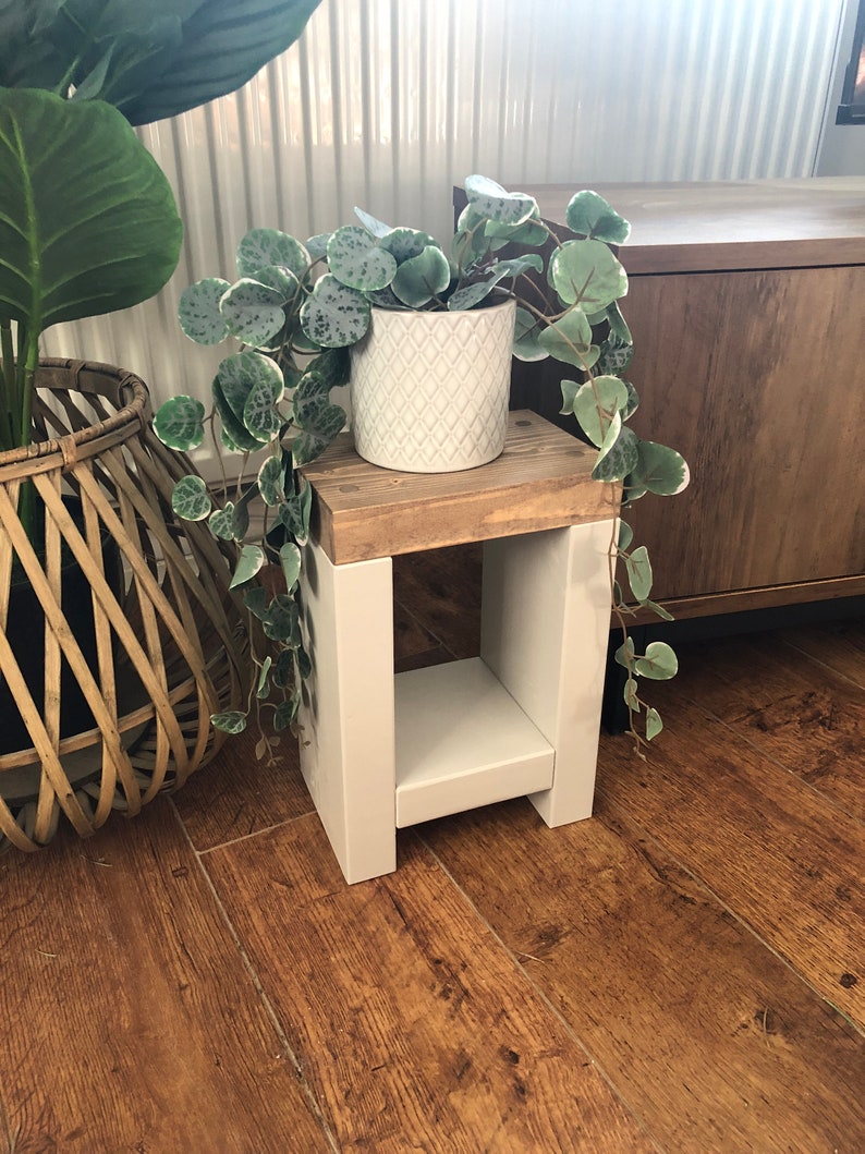 Mini Rustic Side Table Plant Stand Narrow Coffee Table Etsy UK