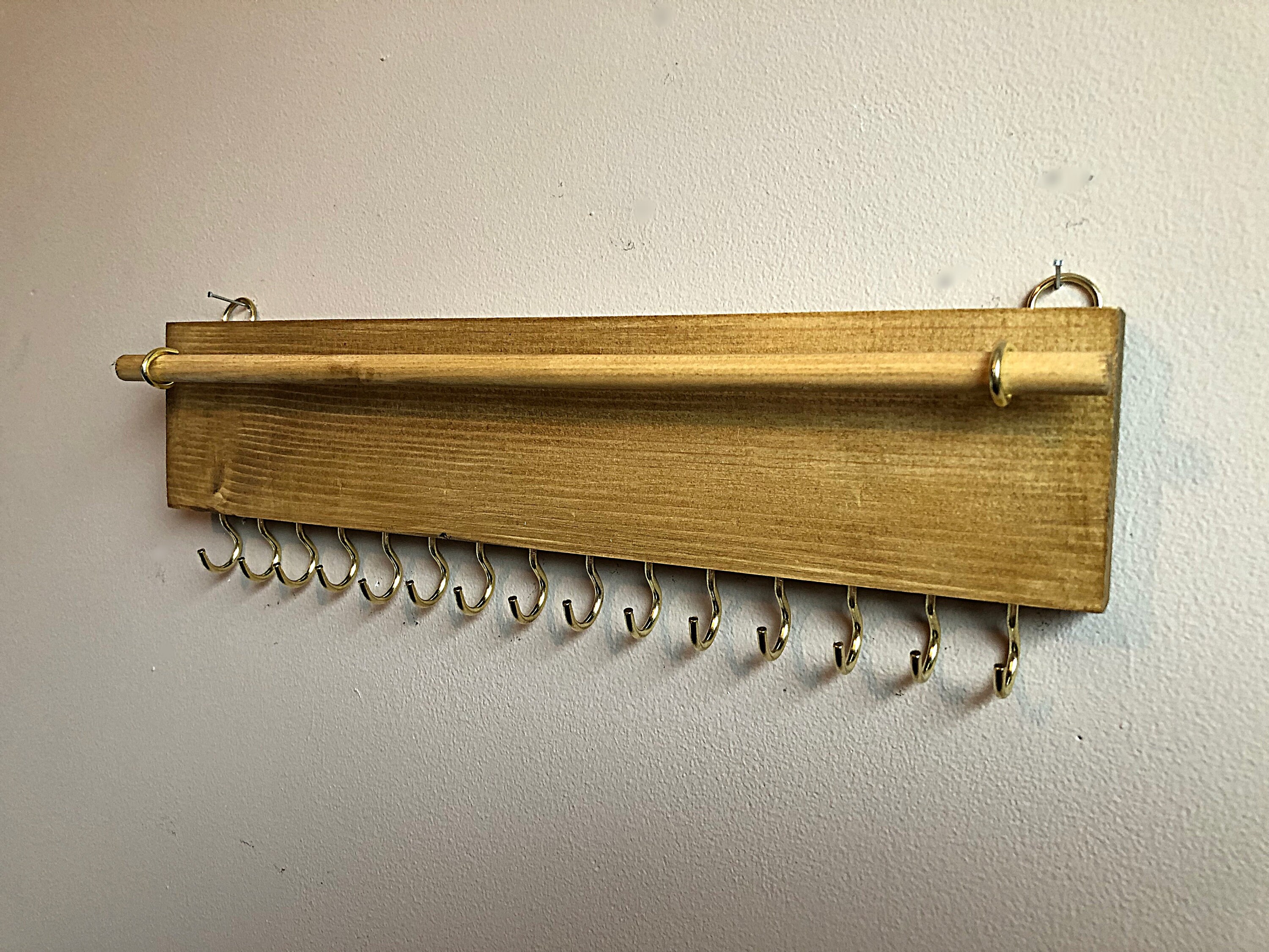 Dark Oak Soporte de joyería de montaje en la pared | Etsy