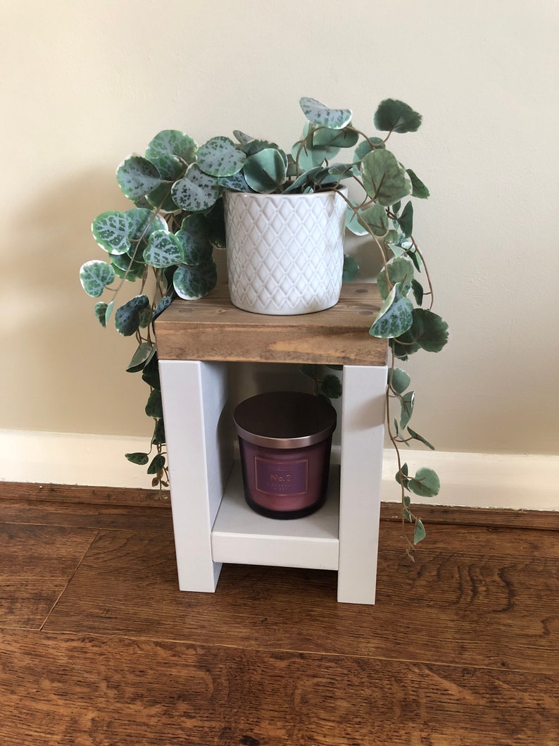 Mini Rustic Side Table Plant Stand Narrow Coffee Table Etsy UK