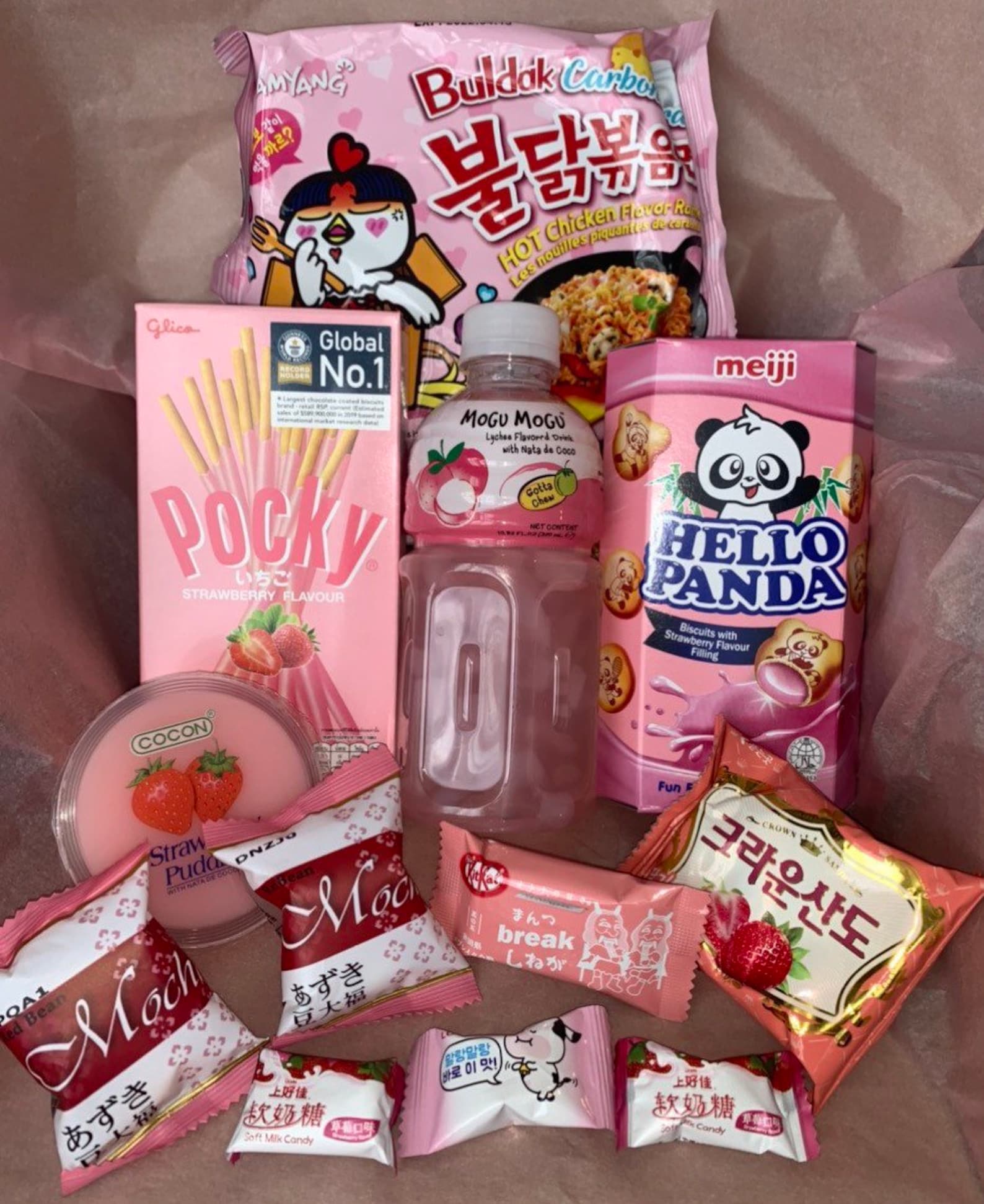 Pink Box Asian Snack Box Suitable for Vegetarians/Halal Etsy