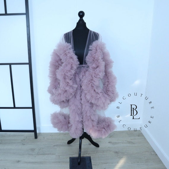 fluffy bride robe