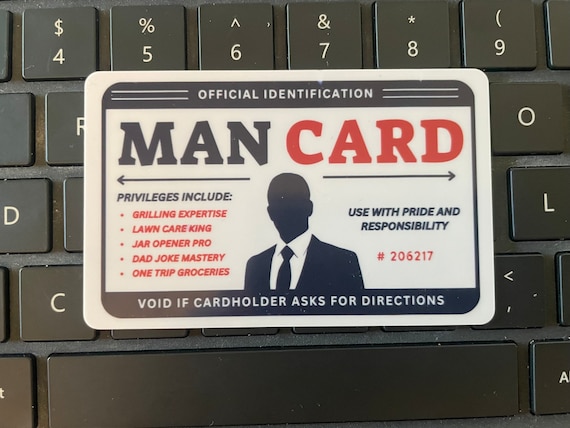 Man Card | Official Man Card | 18th Birthday Gift | Bachelor Party Gift | Birthday Gift Man | Man Card Funny