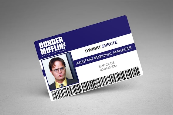 Dunder Mifflin ID Badge the Office Personalizable ID Badge - Etsy