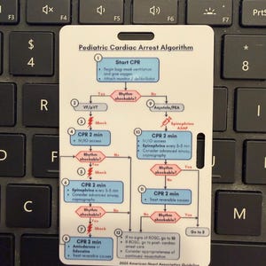 PALS 2025 Pediatric Cardiac Arrest Algorithm Badge Buddy | Peds Cardiac Arrest Badge Buddy | Nursing Student Gift | PALS Badge Nurse Gift