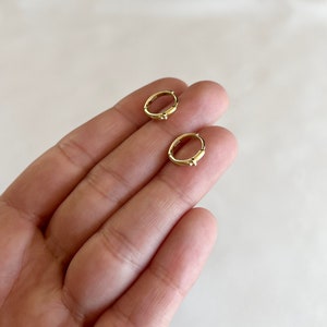 Everyday Boho Ear Huggies, 14kt Gold Vermeil, .925 Sterling Silver, Hypoallergenic, For Sensitive Ears, Minimalist Jewelry, Trinity balls image 3