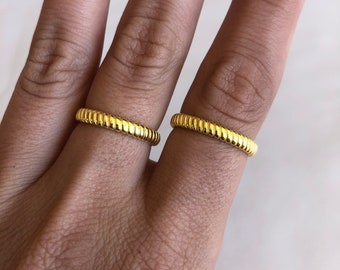 Amelia Rope Ring, 14kt Gold Vermeil, .925 Sterling Silver, Braided Rings, Stackable Rings For Women, Cute Dainty Rings, Minimalist Jewelry