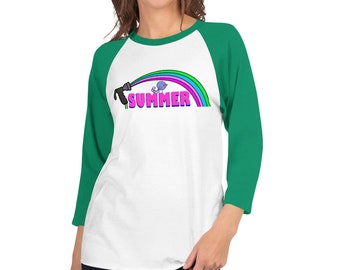 Summer Nostalgia 3/4 sleeve raglan shirt