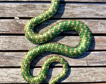 Green & Gold Resin Snake Wall Art: Witchy Gothic Decor