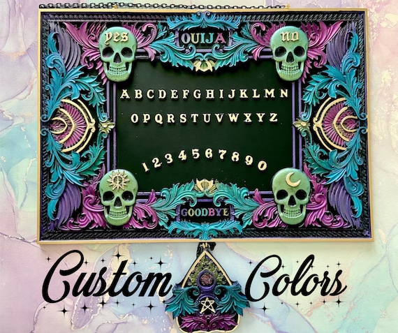 Custom Ouija Board ~ Custom Gothic Skull Full Size Ouija Board Set ~ Spirit Talking Board ~ Witch Decor