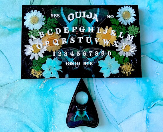 Ouija Board ~ Peacock Swallowtail Mini Ouija Board~ Butterflies ~ Moths ~ Pressed Dried Flowers~ Wall Hanging~ Altar Decor