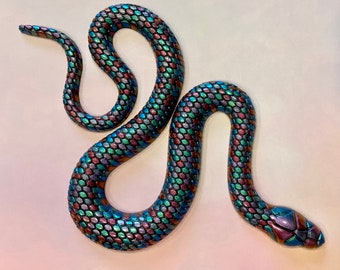 Rainbow Scale Realistic Snake Wall Art Color-shifting Snake | Etsy