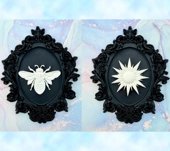 Celestial Moon Honey Bee Wall Art: Whimsical Decor Victorian Baroque Style Art