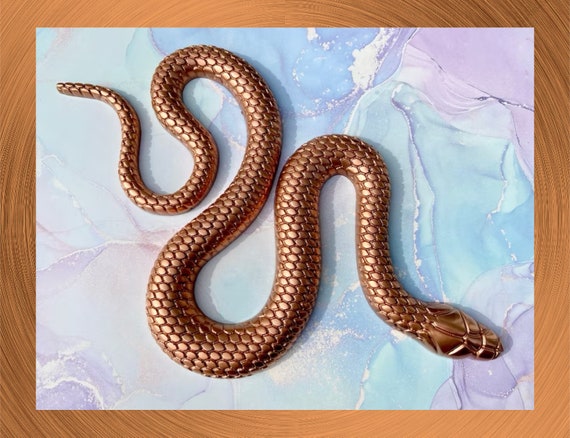 Realistic Copper Snake Wall Art ~ Copper Snake ~ Witchy Altar Decor ~ Copper Serpent ~ Snake Art ~ Gothic Art