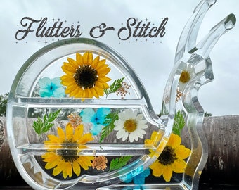 Real Flower Snail Shelf ~ Snail Crystal Display Shelf ~ Custom Dried Pressed Flower Shelf ~ Cottagecore Shelf