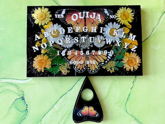 Ouija Board ~ Monarch Butterfly Mini Ouija Board~ Butterflies ~ Moths ~ Pressed Dried Flowers~ Wall Hanging~ Altar Decor