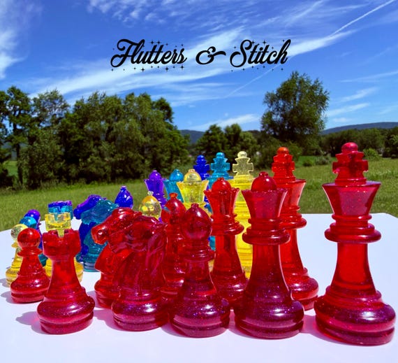 Dazzling Gemstone Chess Pieces-  32 pieces