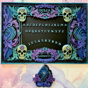 Ouija Board ~ Gothic Skull Full Size Ouija Board Set ~ Spirit Talking Board ~ Witch Decor ~ Unique 3D Spirit Board