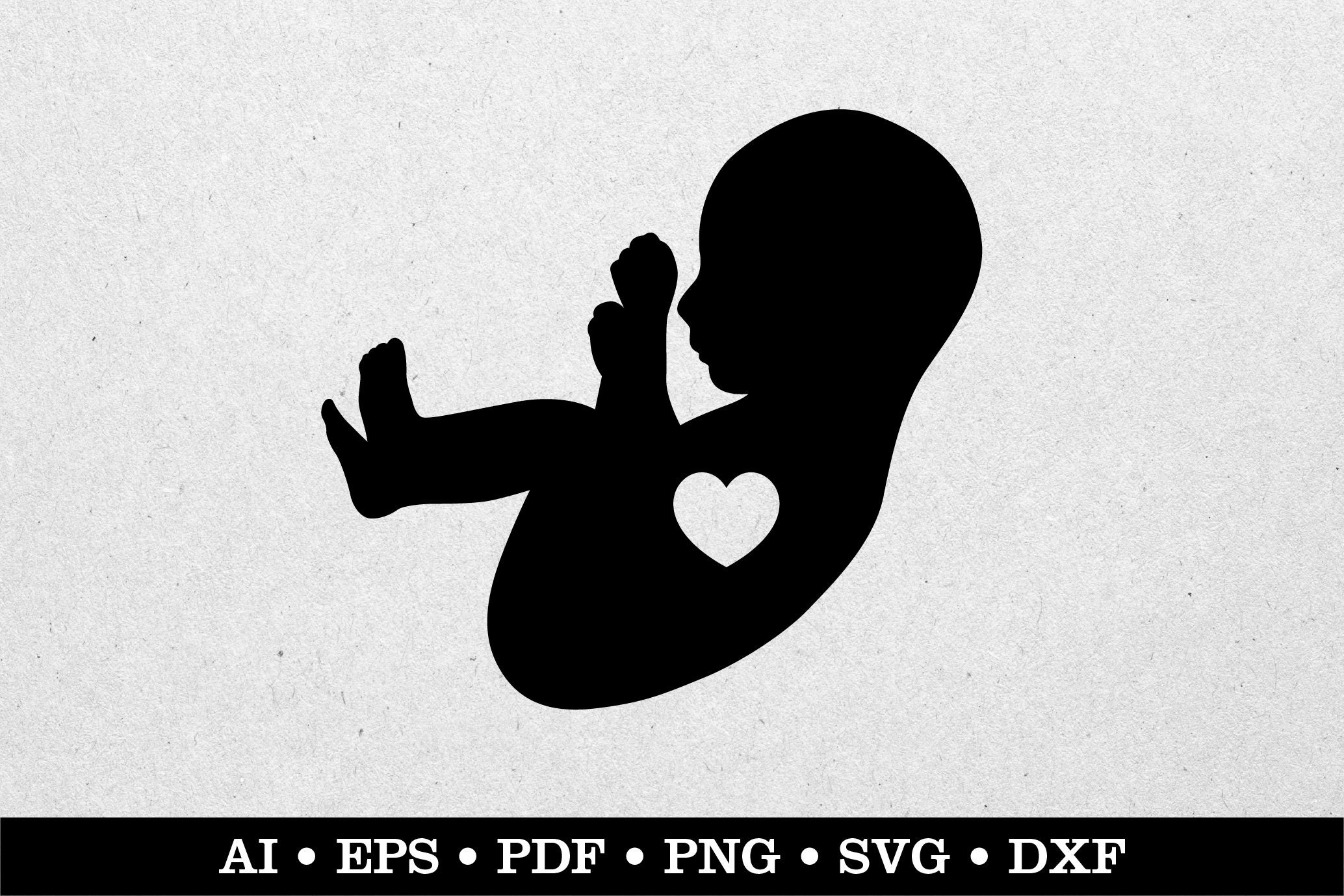 Fetus Svg Fetus Silhouette Svg Baby Silhouette Svg Ai Eps - Etsy