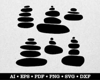 Balancing Stones, Stacking Stones, Zen Stones, Stacking Rocks, ai eps pdf svg png dxf